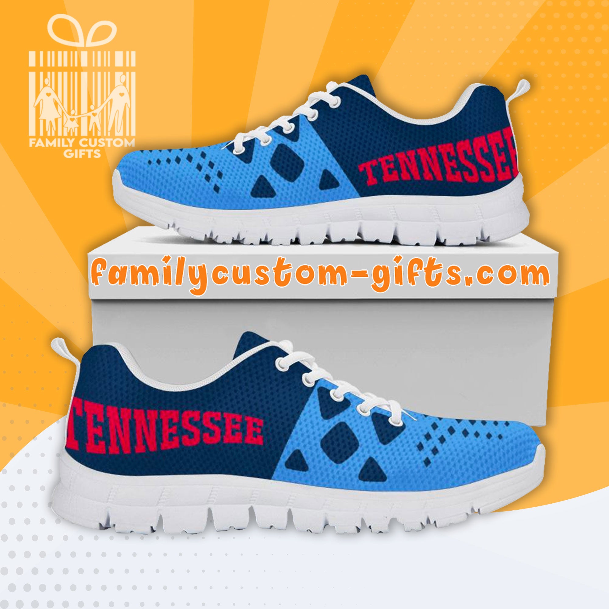 Tennessee Titans Custom Shoes For Men Women 3D Print Fashion Sneaker Gifts For Her Him