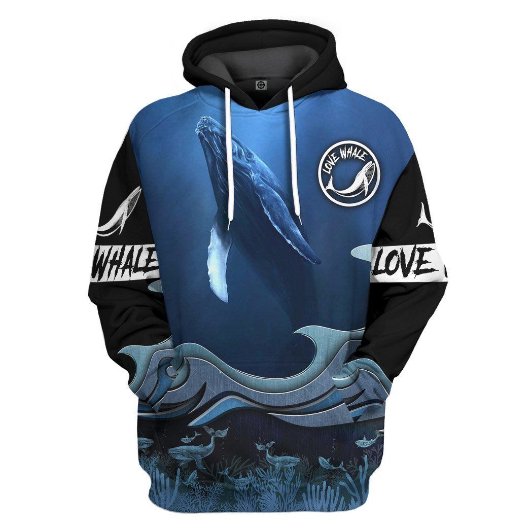 Mysticlife 3D Whale Watching Custom Tshirt Hoodie Apparel