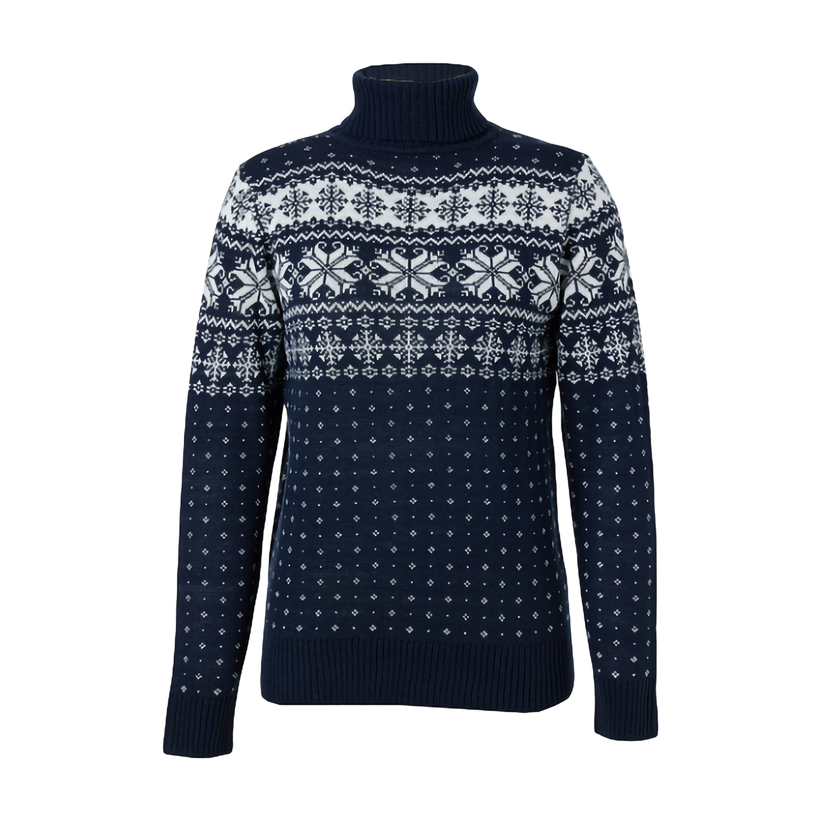 Women s Christmas Snowflake Knitted Sweater Long Sleeve High-neck Print Christmas Pullover Knitwear alx