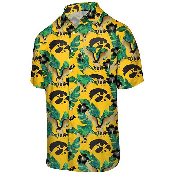 NCAA Iowa Hawkeyes Gold Green Hawaiian Shirt