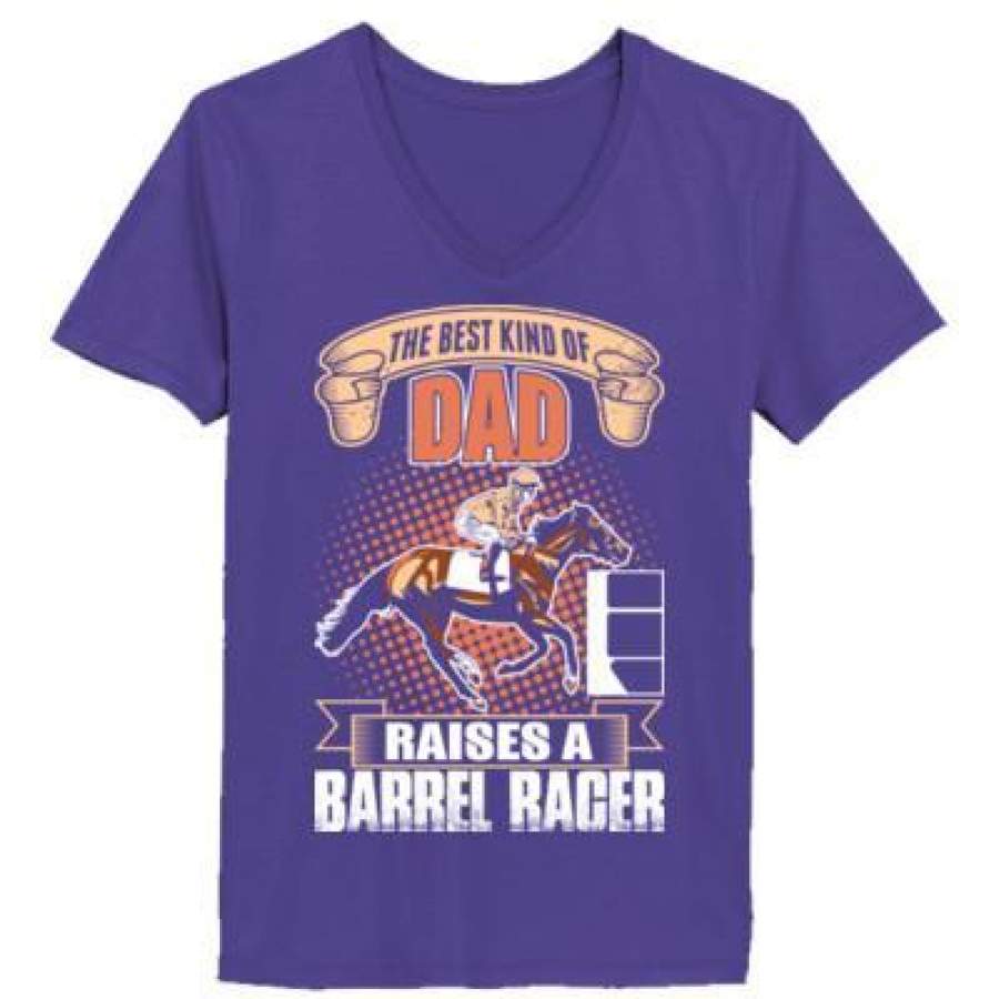 AGR The Best Kind Of Dad Raises A Barrel Racer Horse – Ladies’ V-Neck T-Shirt