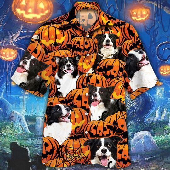 Border Collie Dog Halloween Pumpkin Hawaii Shirt For Men Women Adult Ha87141