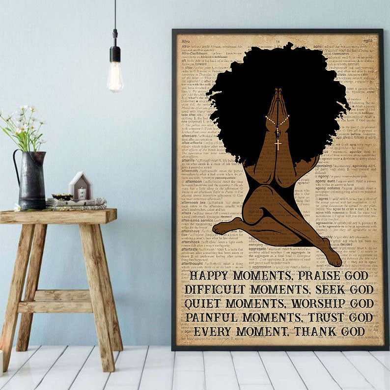 West Africa Custom Canvas Prints Awesome Black Poster Art Print African American Girl African King Elegant Home Decor Canvas