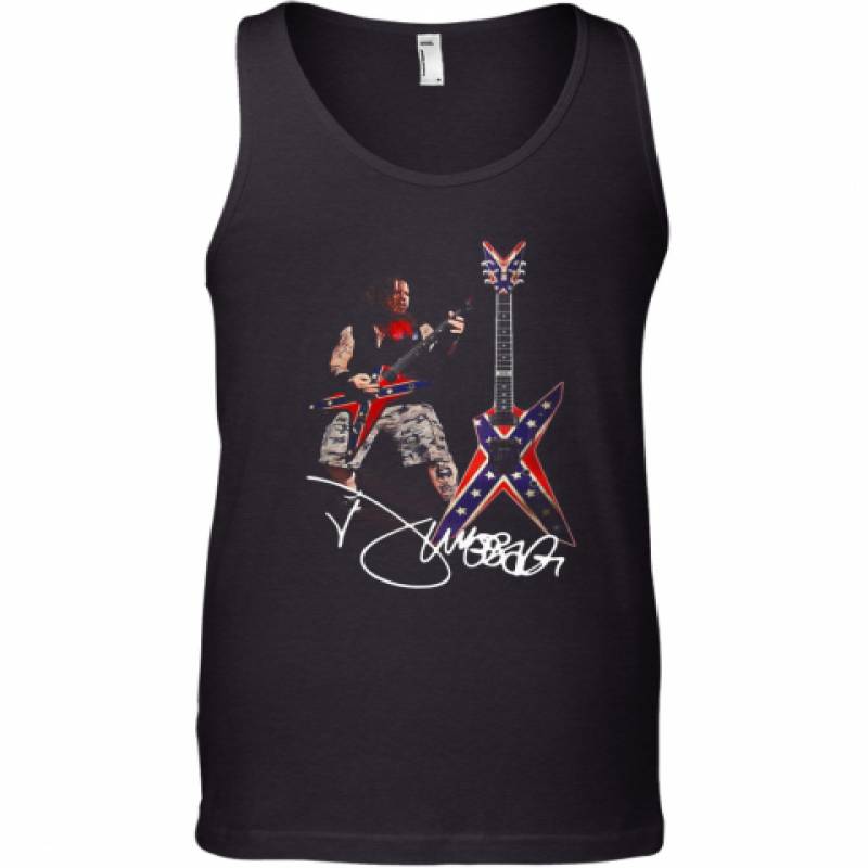 Dimebag Darrell Costume Playing Guitar Signatures Tank Top T-Shirt