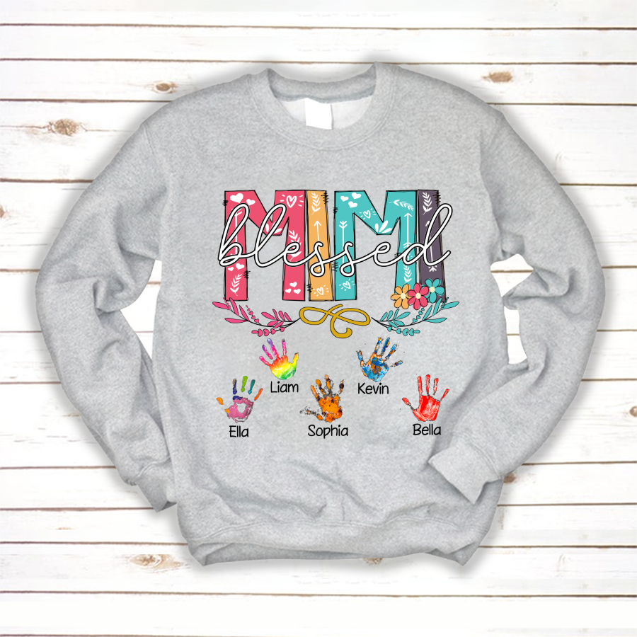 Blessed Mimi Flower Custom Hands Sweatshirt