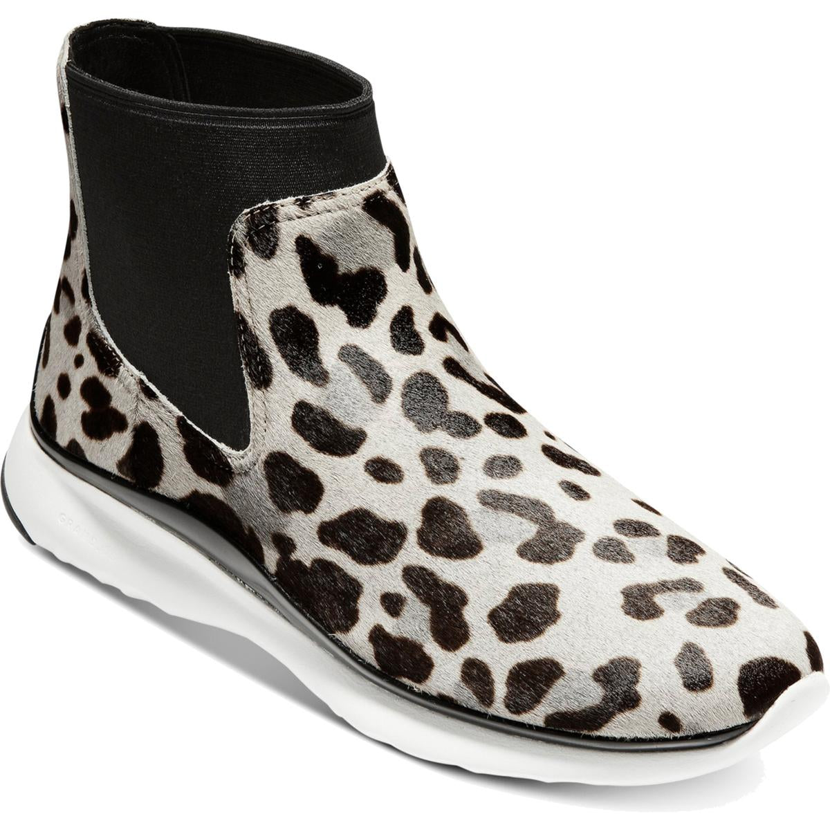 Womens Calf Hair Animal Print Fashion Sneakers