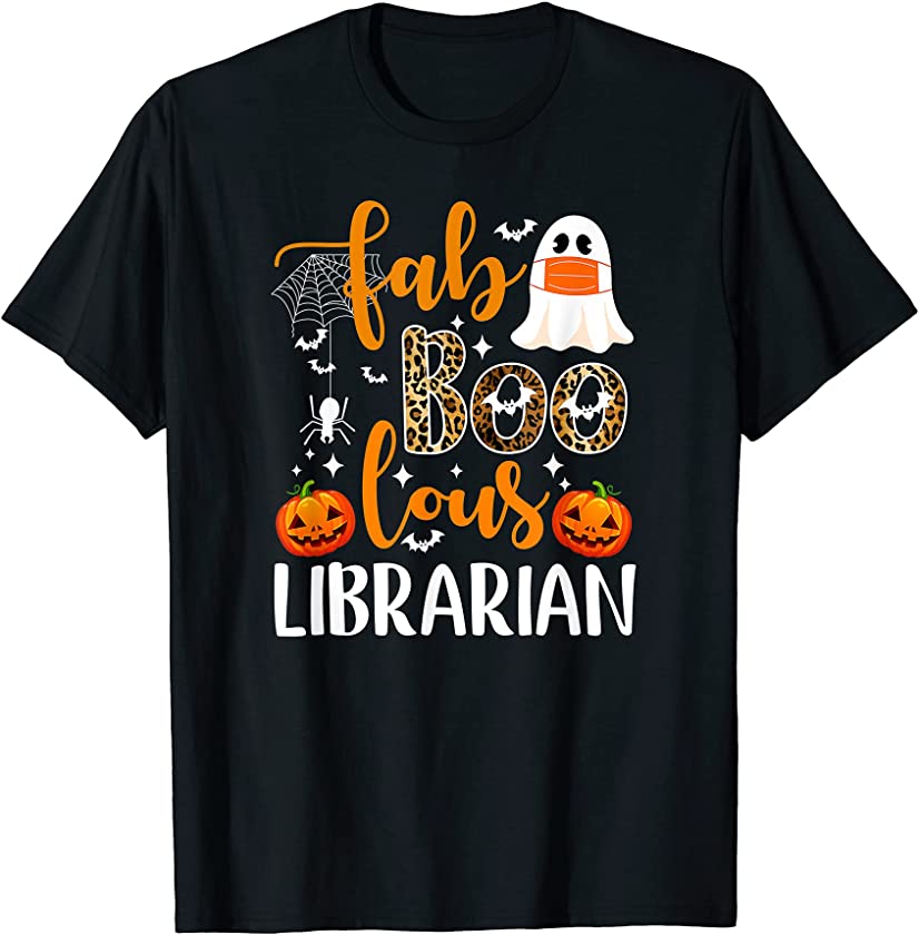 faBoolous Librarian Leopard Boo Librarian Halloween Costume T-Shirt