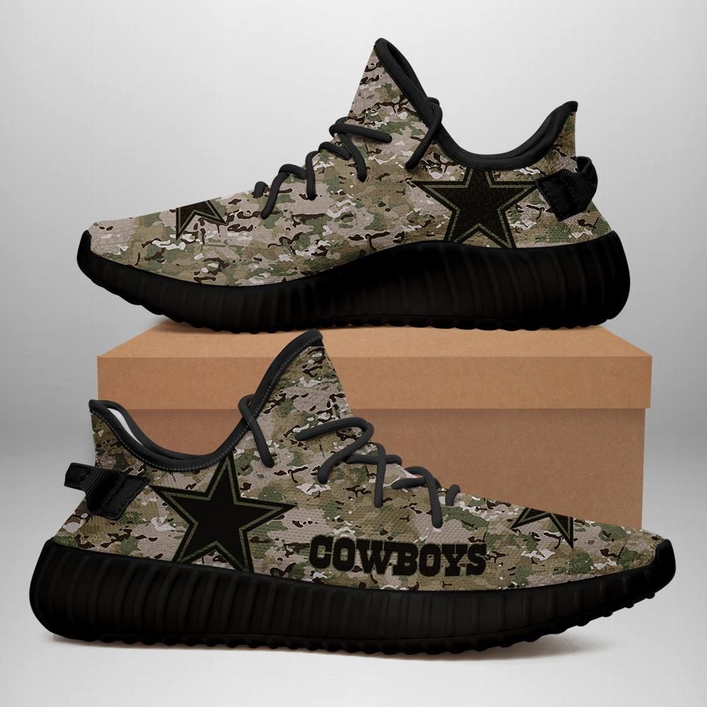 Dallas Cowboys U.S. Military Camouflage Unisex Sneaker Football Custom Shoes Dallas Cowboys Yeezy Boost 350