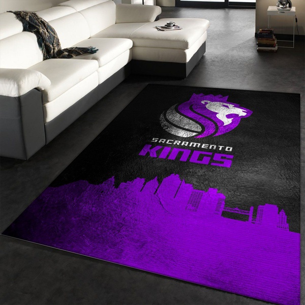 Sacramento Kings Skyline Area Rug, Living room and bedroom Rug, Home Decor Floor Decor