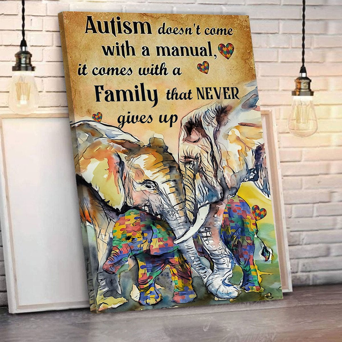 Autism Doesn’T Come With A Manual Elephant Autism Awareness Poster, Canvas