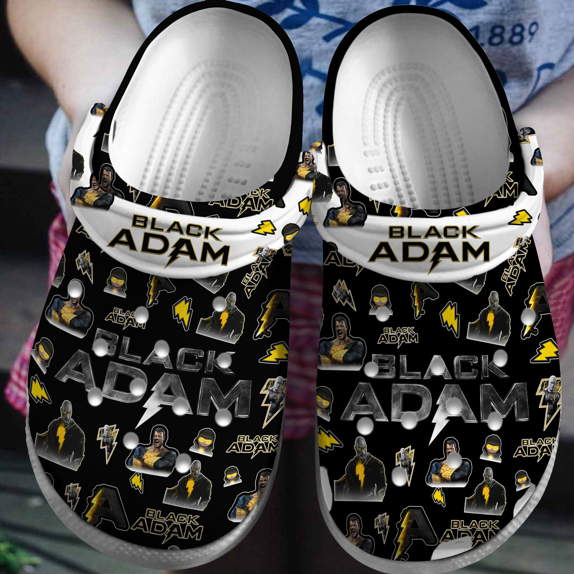 Black Adam Movie Crocs Crocband Clogs Shoes Comfortable For Men Women and Kids