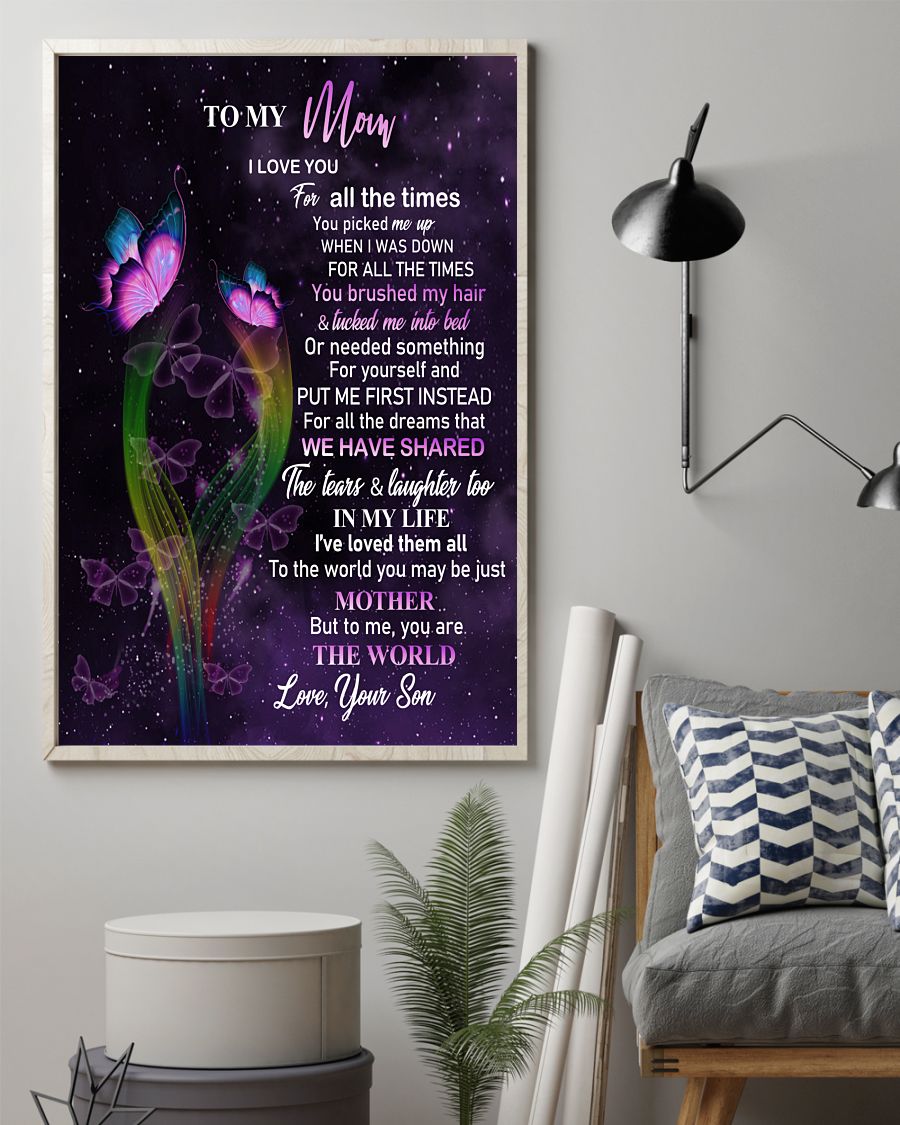 You’re The World Canvas And Poster, Things To Get Mom For Mother’s Day,  Mother’s Day Gift From Son To Mom, Warm Home Decor Wall Art Visual Art