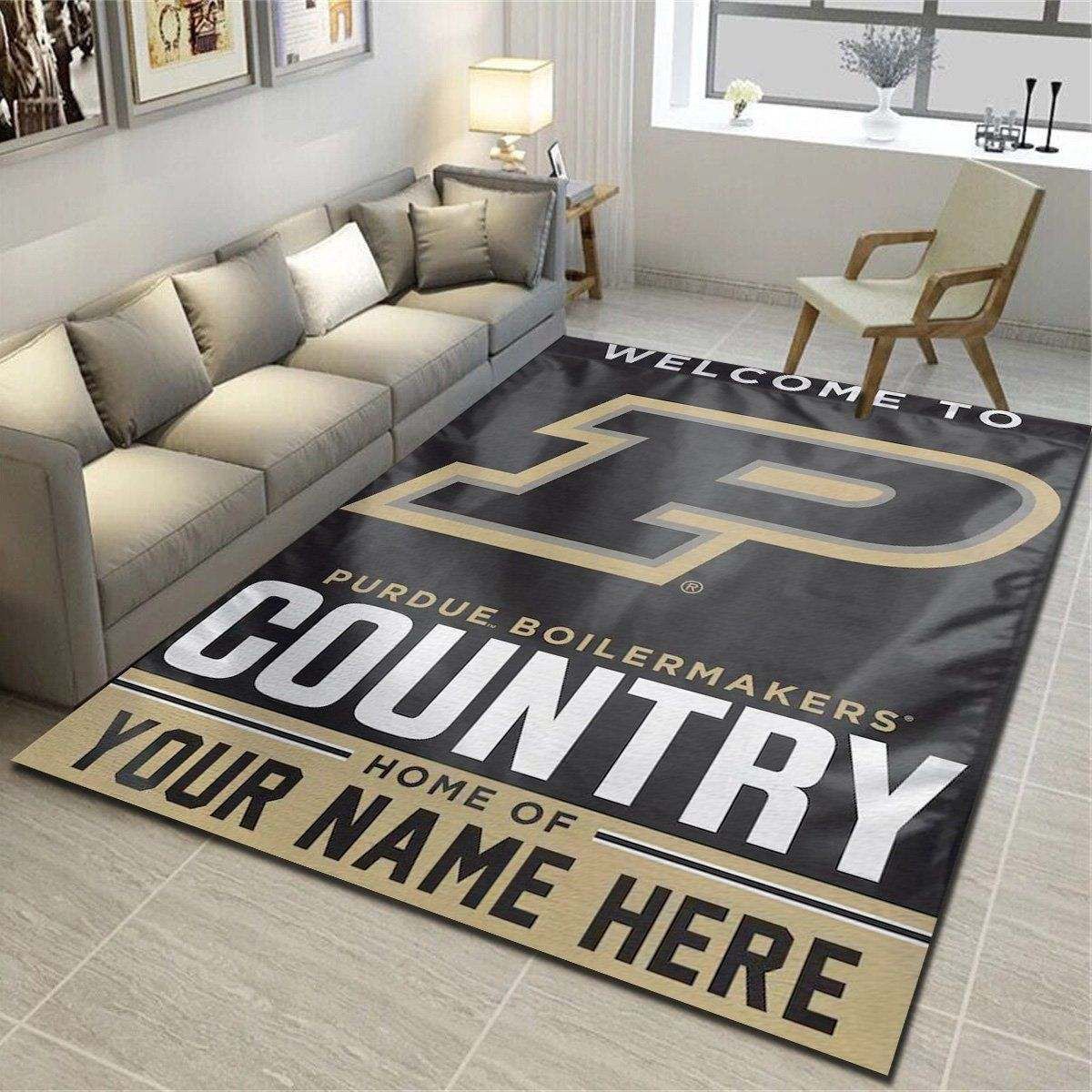 Purdue Boilermakers Personalized Area Rug, Living Room Carpet, Customized Floor Mat Home Decor