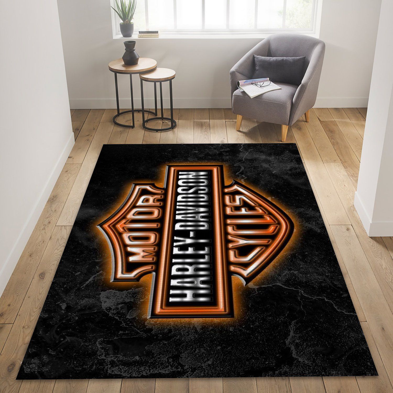 Harley Davidson Ver7 Fashion Brand Rug Bedroom Rug  Floor Decor