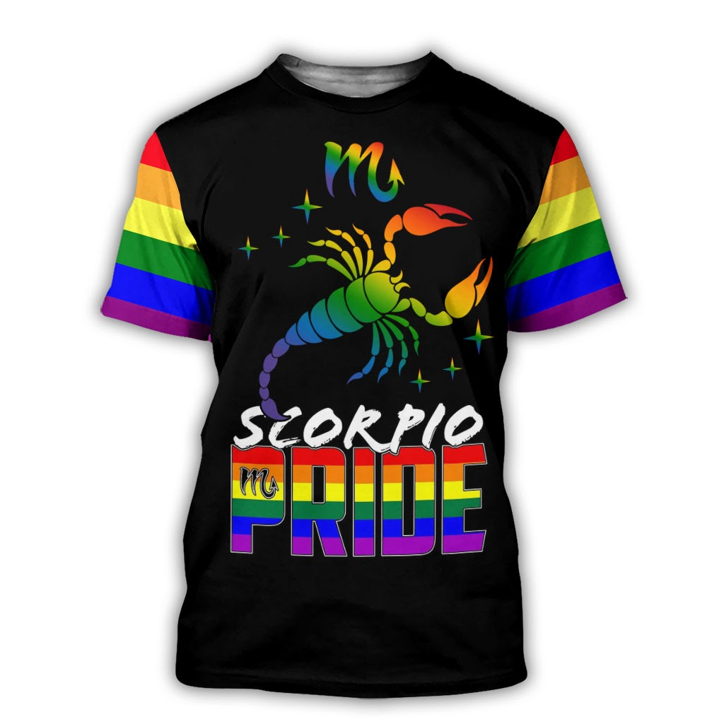 Scorpio 3D Lgbt Shirt, Scorpio Shirts For Gay Men, Pride Month Scorpio Tee Shirt