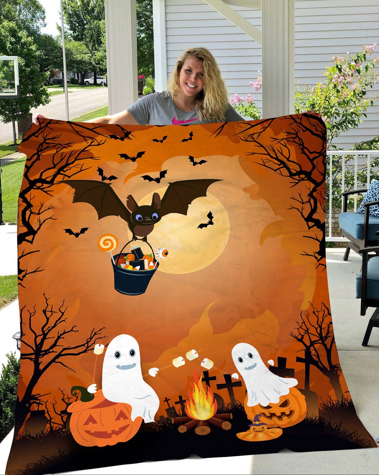 Discover Cool Funny Boo Halloween Camping Blanket campfire blanket – QTS73