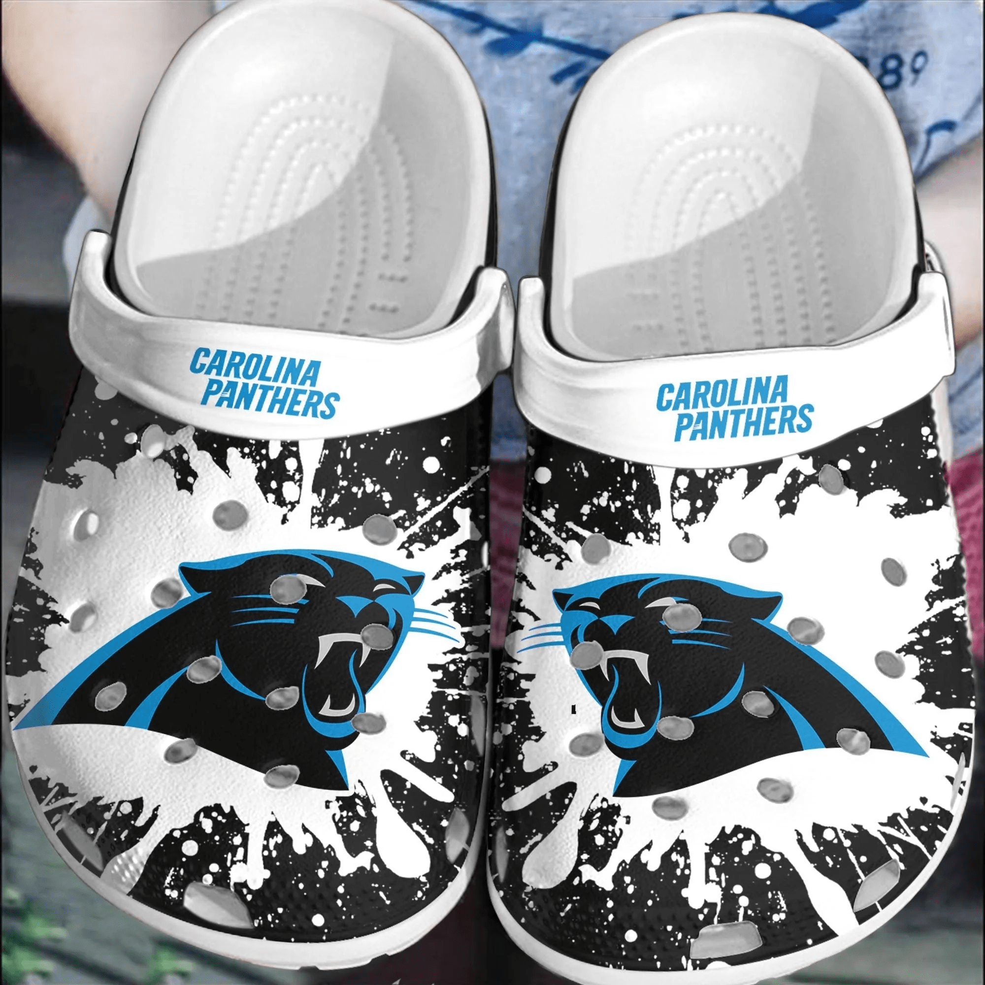 NFL Carolina Panthers Football Crocss Comfortable Clogs Crocband Shoes For Men Women