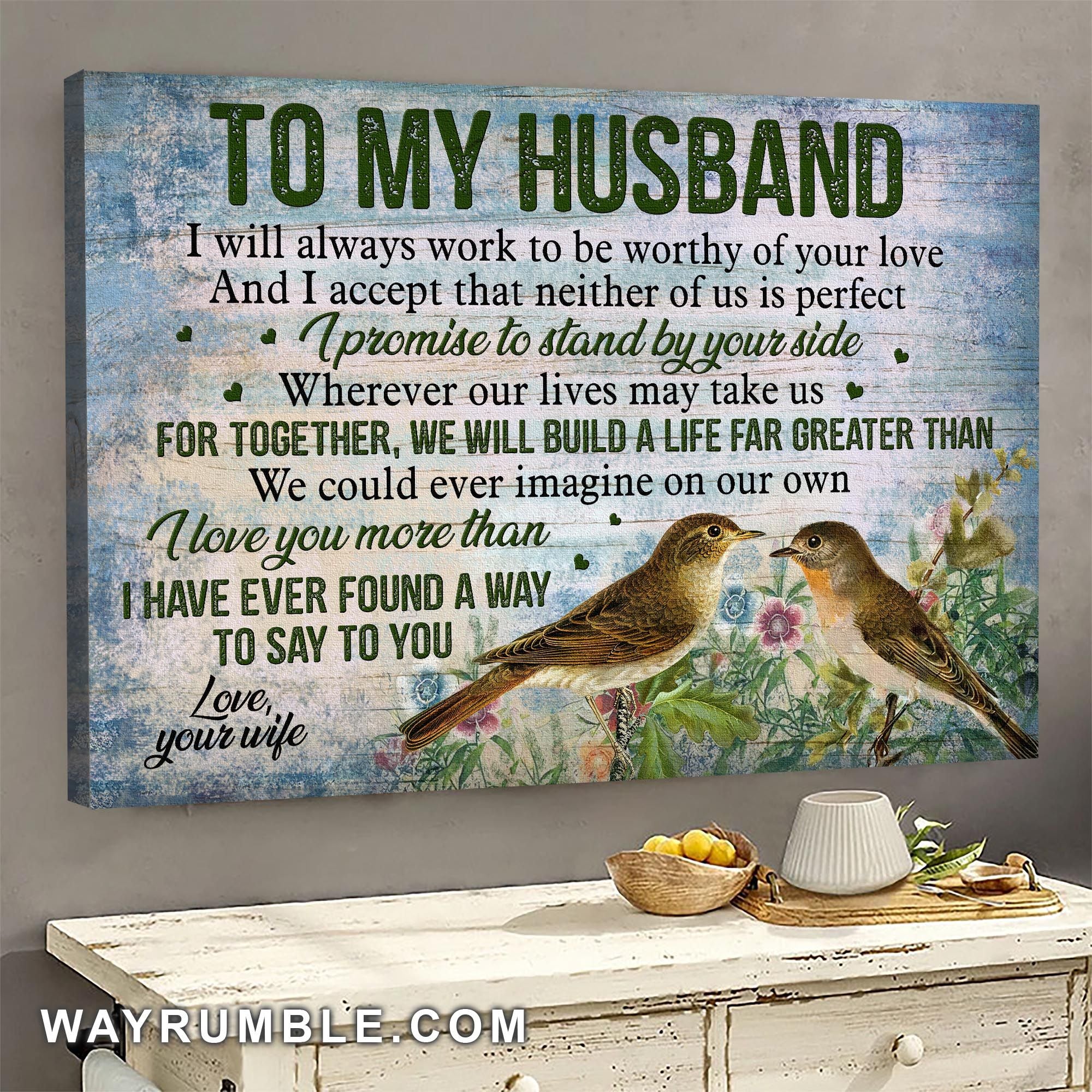 To My Husband I Love You More Than I Have Ever Said – Sparrow Painting Landscape Canvas Prints Wall Art Gift For Family, Wall Art Decor, Canvas Print, Home Decor