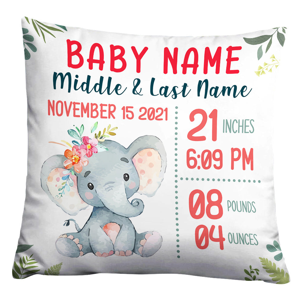 Personalized Mom Grandma Son Daughter Grandson Granddaughter Baby Elephant Pillow Nb61 24O32