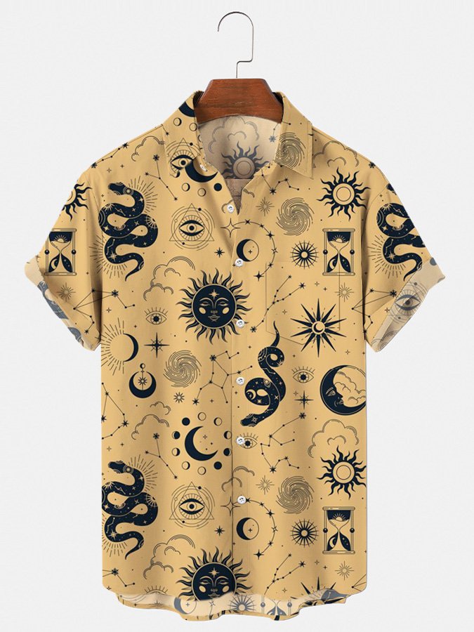 Inexpensive Vintage Snake Element Print Hawaii Shirt Ha96647