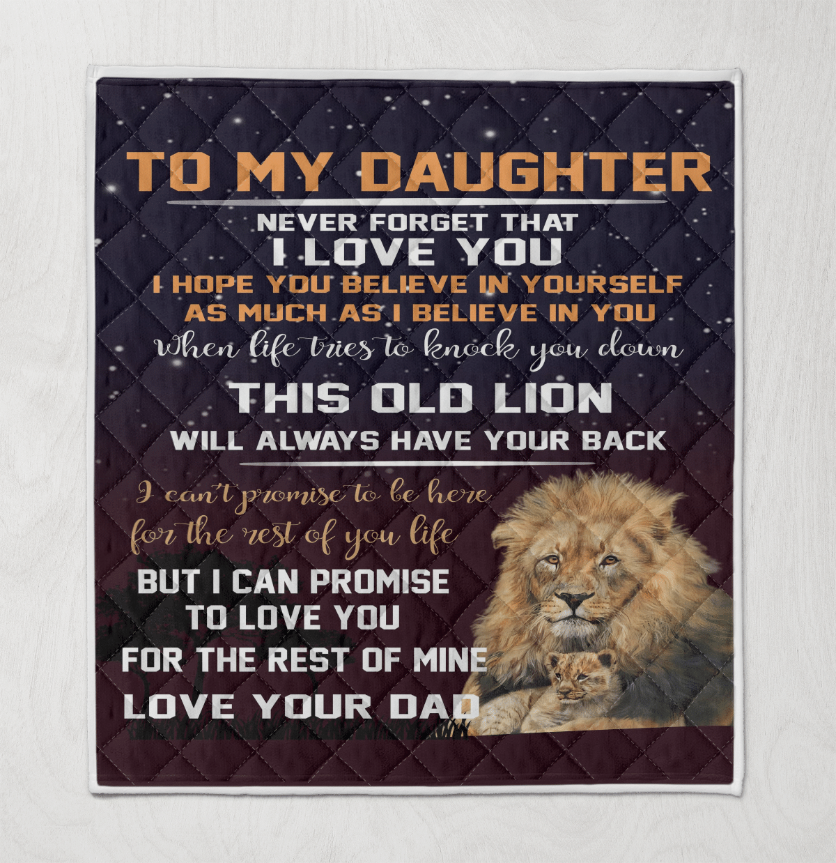 Wooni To My Daughter Never Forget That Lion Blanket Quilt Wq311263