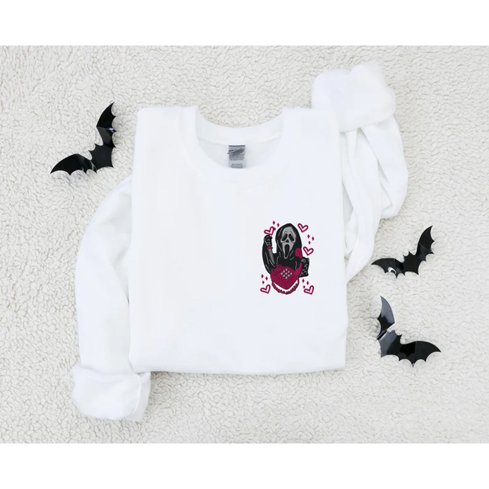 Embroidered Ghost No You Hang Up Sweatshirt Crewneck Sweatshirt All Over Print Sweatshirt For Women Sweatshirt For Men Sws2497