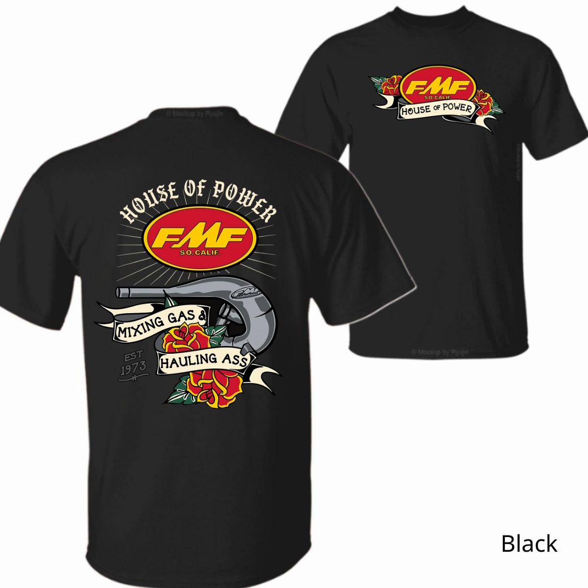 Moto Power Tee FMF Mixing Gas Hauling Ass Shirt, 2-Sided Design Casual Shortsleeve Tshirt