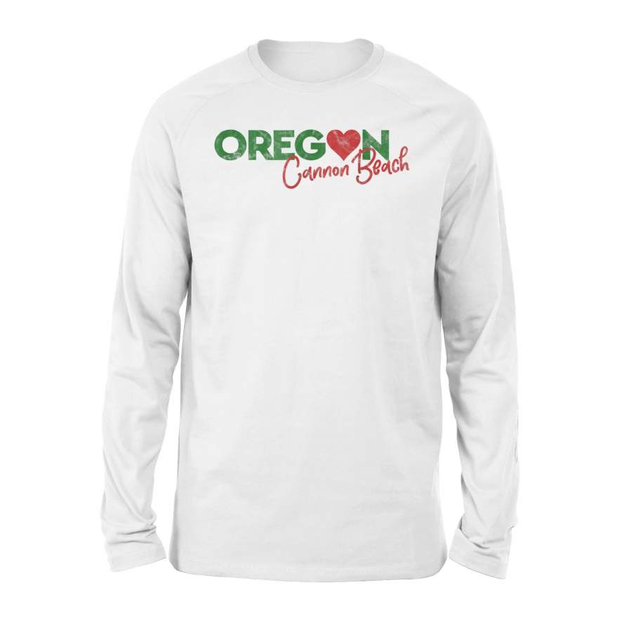 Cannon Beach Oregon Retro Love Long Sleeve T-Shirt