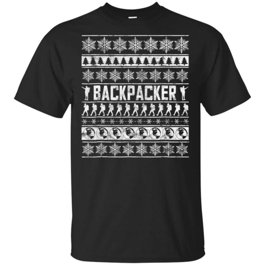 World Traveler Ugly Christmas Backpacker T-Shirt