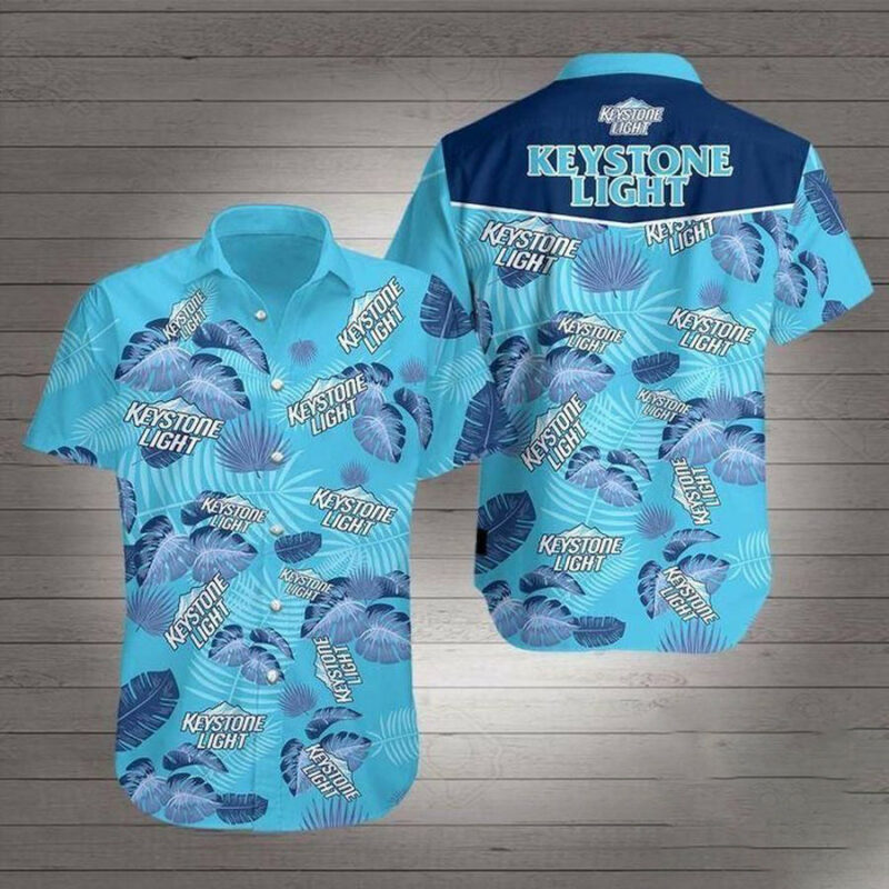 Keystone Light Beer Blue Leaves Hawaii Shirt Ha53805