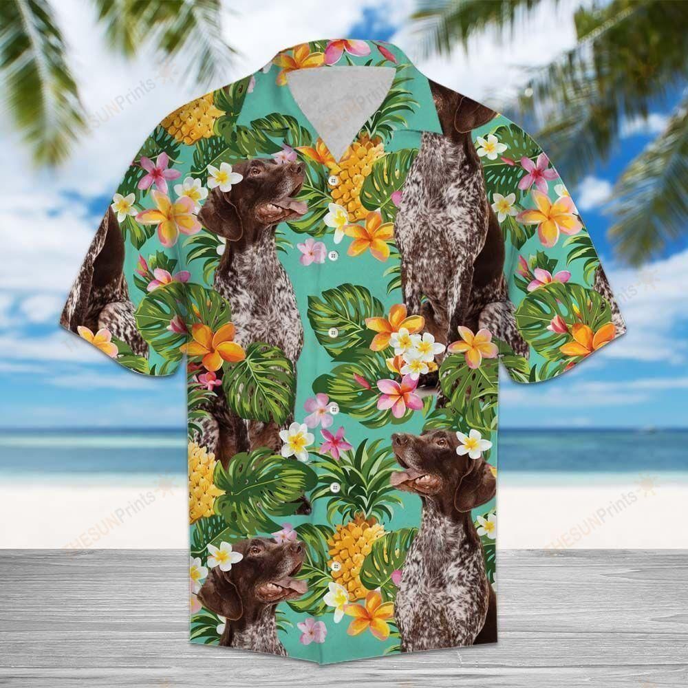 Tropical Pineapple German Shorthaired Pointer Aloha Hawaiian Shirt Colorful Short Sleeve Summer Beach Casual Shirt For Men And Women