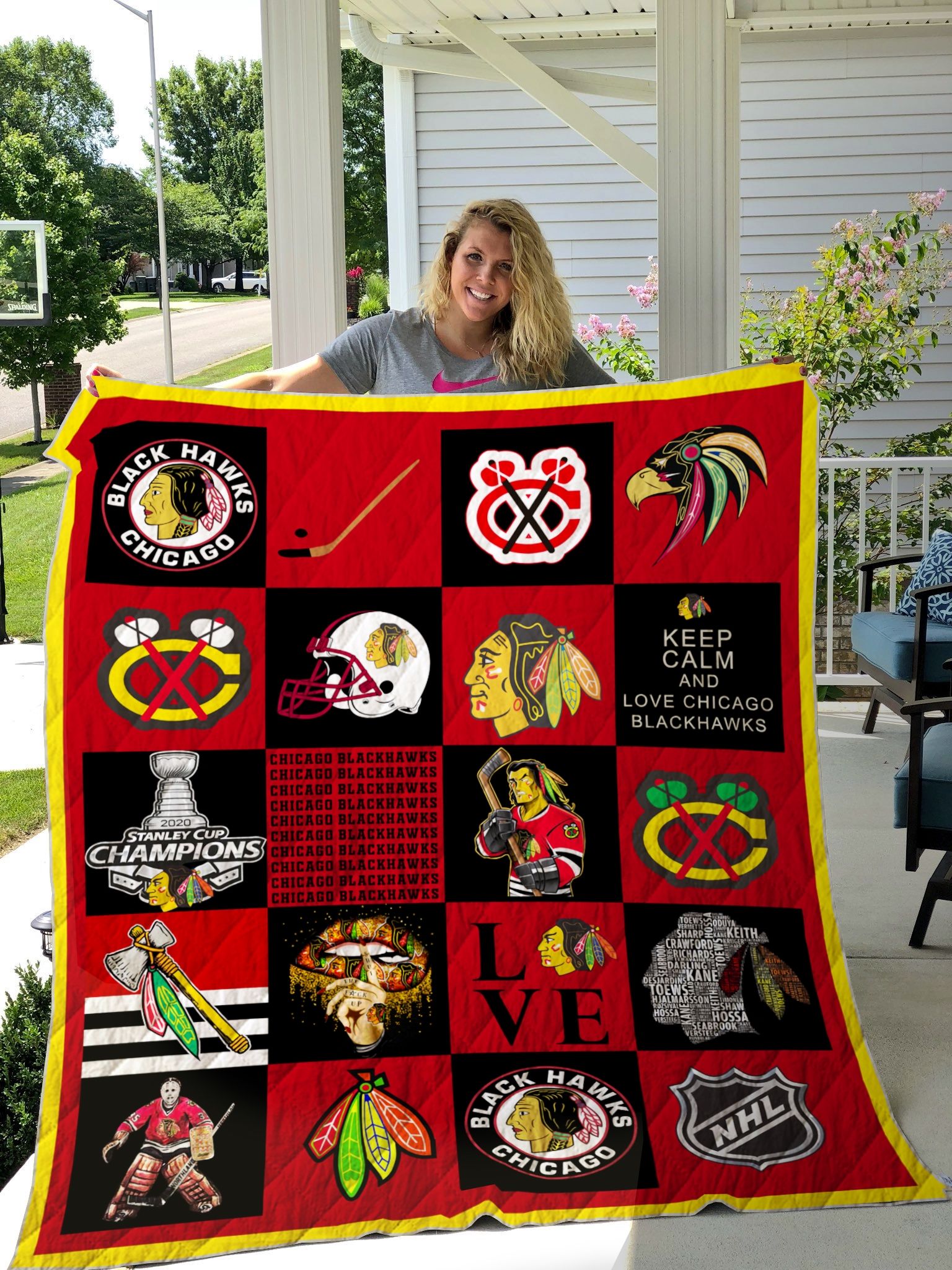 Chicago Blackhawks Quilt 01 Blanket