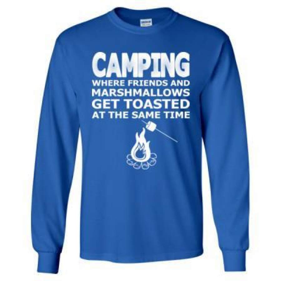 AGR Campfire Where Friends N Marshmallows Get Toasted Same Time – Long Sleeve T-Shirt