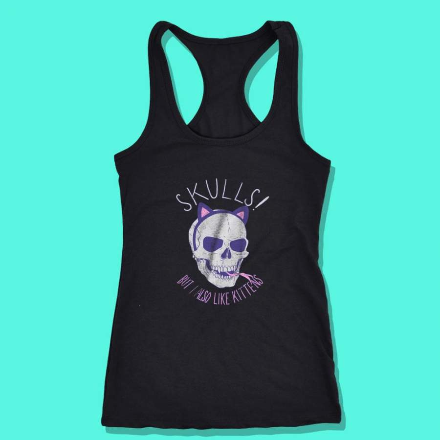 Skulls But I Also Like Kittens Women’S Tank Top