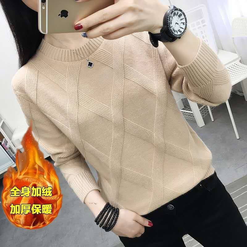 Autumn And Winter New Sweaters Women’s Fashion Pullover Casual Loose Bottomed Tops Knitwear Lady Solid Sweaters alx