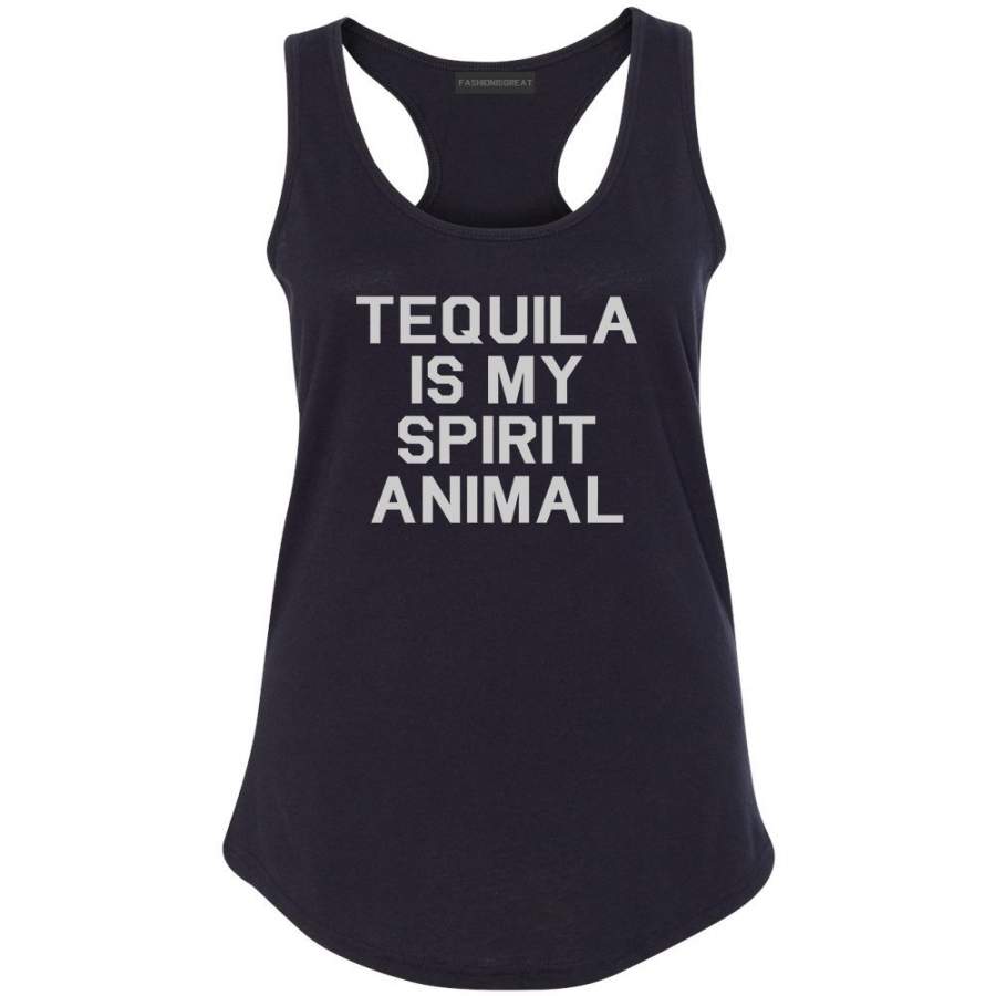 Tequila Is My Spirit Animal Racerback Tank Top