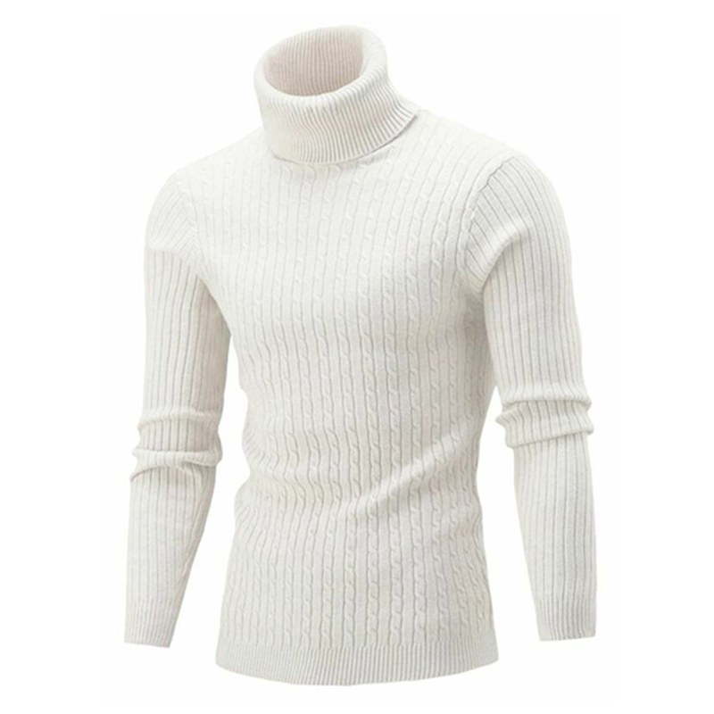 Autumn Winter Men’s Turtleneck Sweater Men’s Knitting Pullovers Rollneck Knitted Sweater Warm Men Jumper Slim Fit Casual Sweater alx