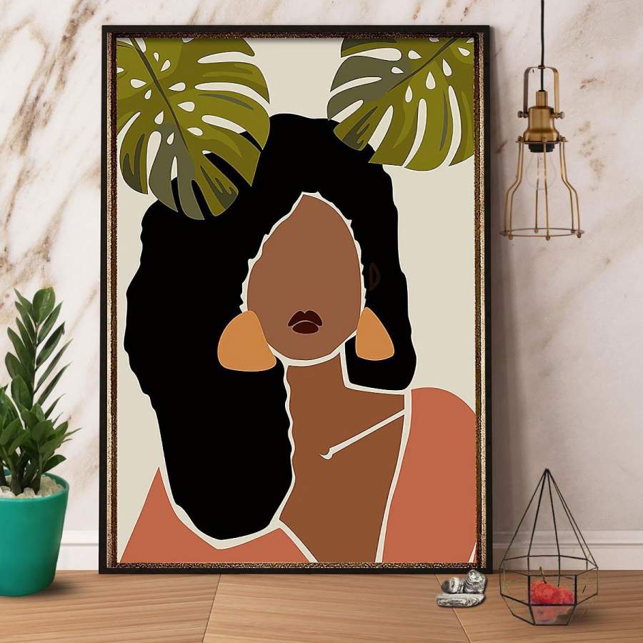 Wonder Black Girl Paper Poster No Frame/ Wrapped Canvas Wall Decor Full Size