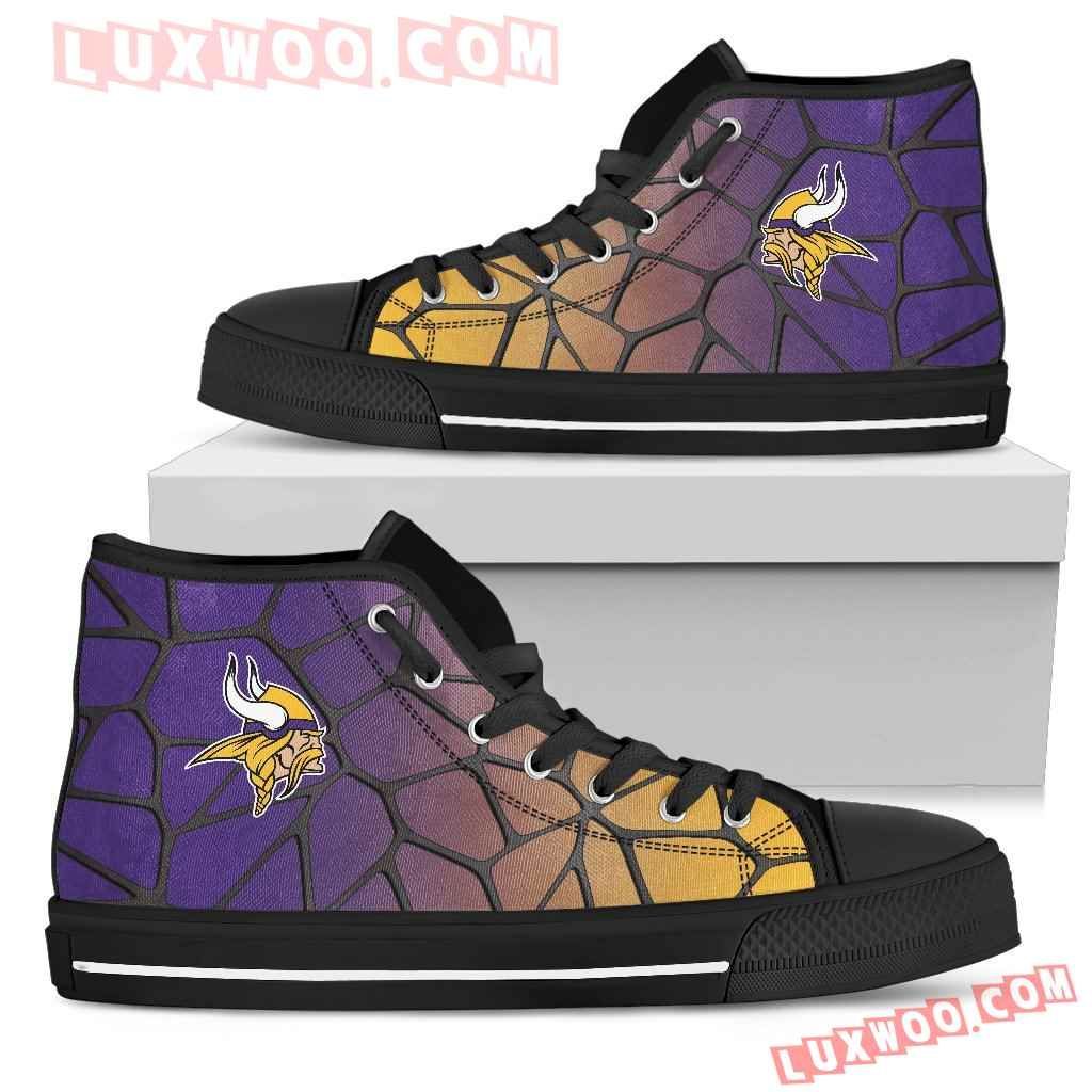 Colors Air Cushion Minnesota Vikings Gradient High Top Shoes Sport Sneakers