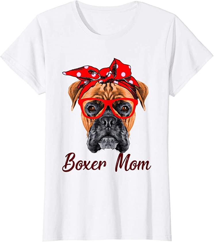 Womens Boxer Mom – Cute Dog Puppy Pet Paw Lover Women’s Gift T-Shirt