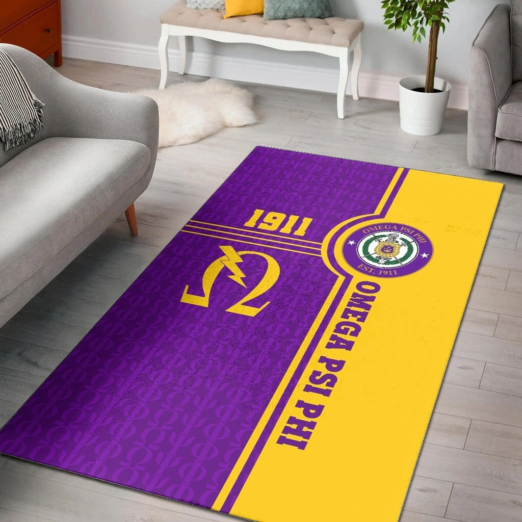 Area Rug Omega Psi Phi Bull Dogs Sport J5