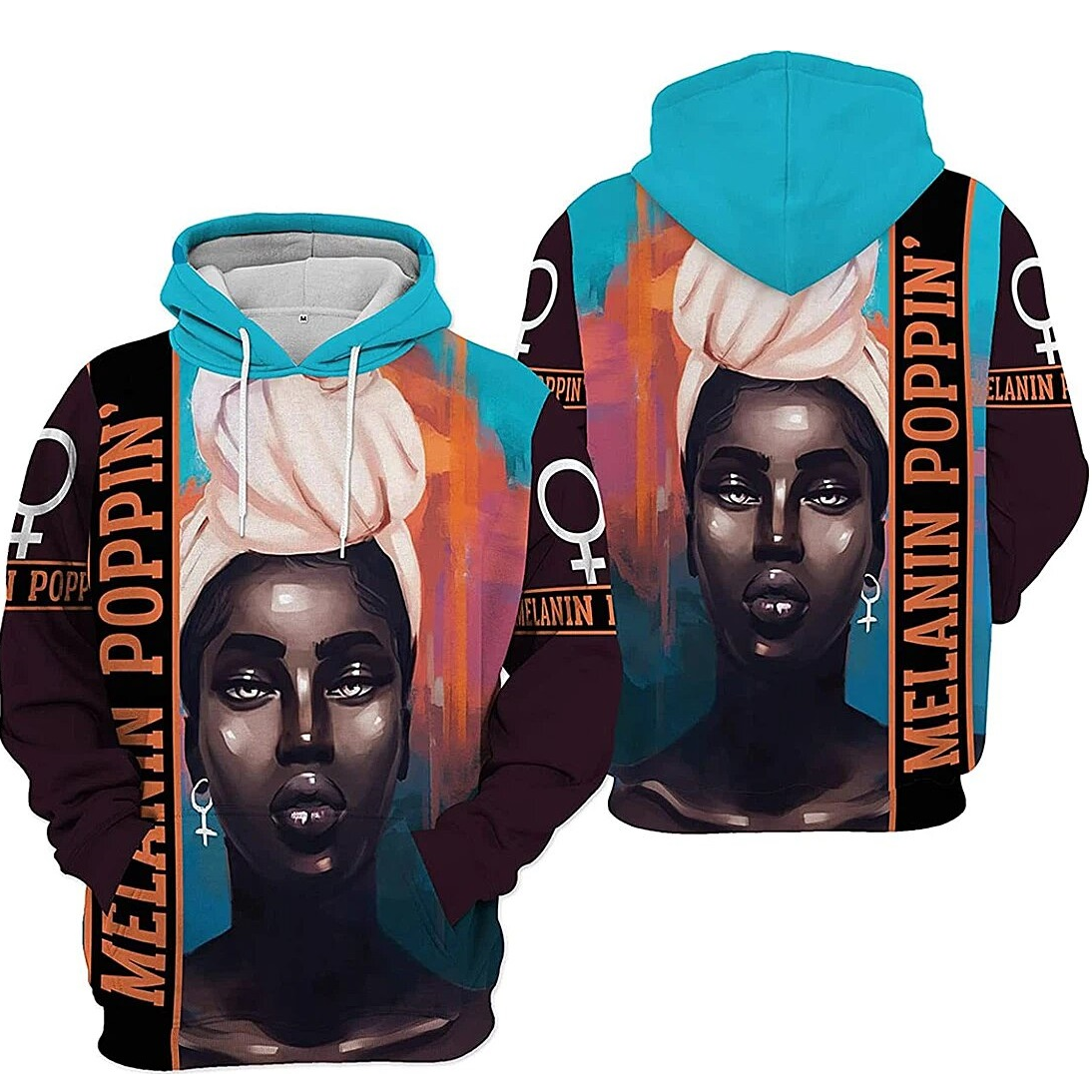 Unifinz Black History Month T-Shirt Girl Melanin Poppin 3D Hoodie Black History Month Hoodie 2022