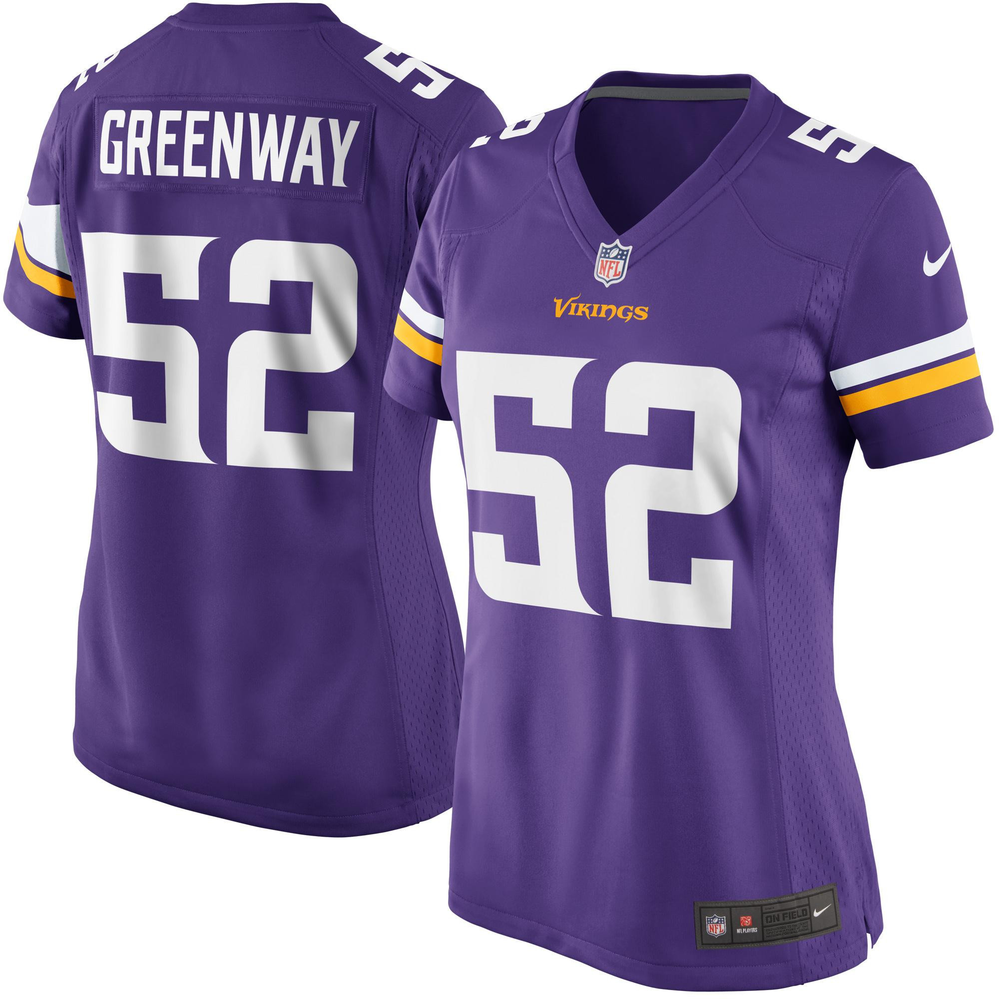 Chad Greenway Minnesota Vikings Womens Game Jersey – Purple NFL