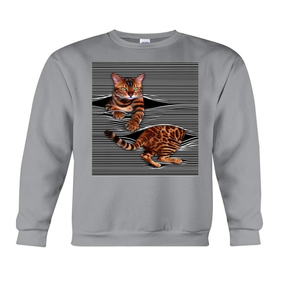 A Tiger Cat Break The Striped Window For Cat Lovers Sweatshirt