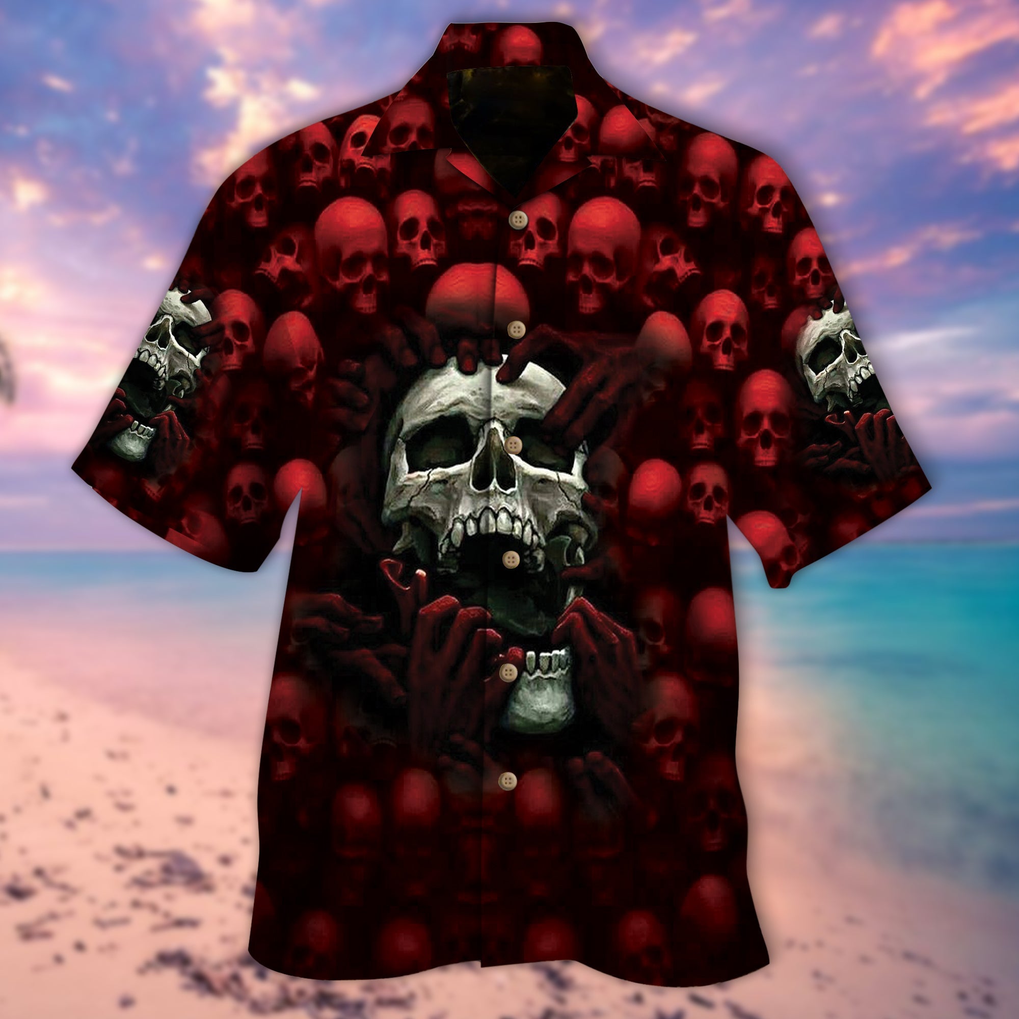 Spooky Skull Hawaii Lover Hawaii Shirt For Men Women Ha18838