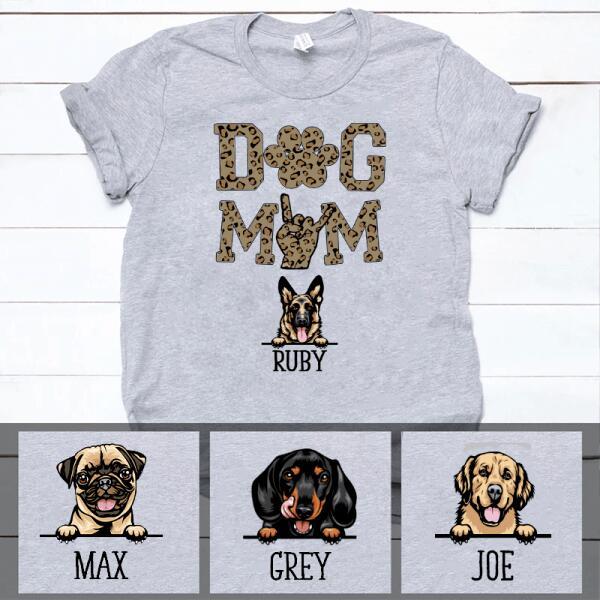 Personalized Leopard Dog Mom Tee