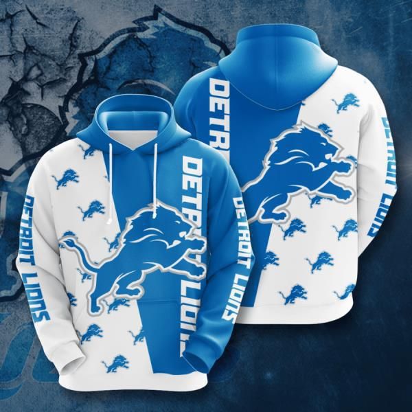 3D DIGITAL PRINT SPORTS SWEATSHIRT PULLOVER HOODIES DETROIT LIONS