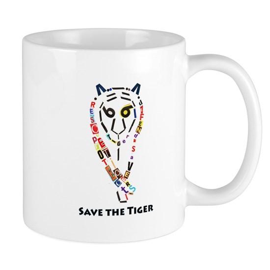 Tiger Text Art Mug