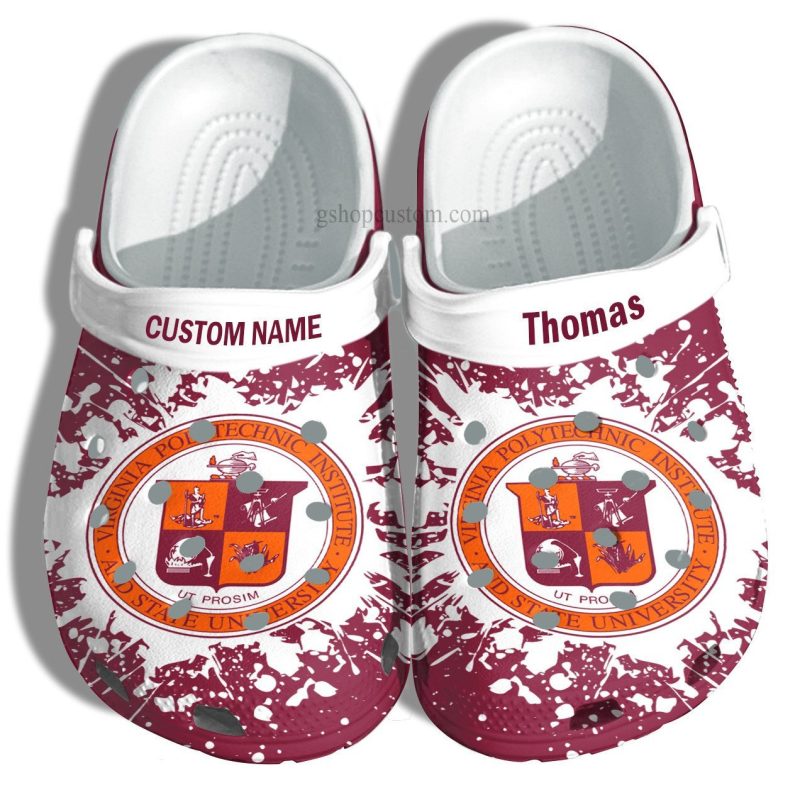 Virginia Tech University Graduation Gifts Croc Shoes Customize- Admission Gift Shoes