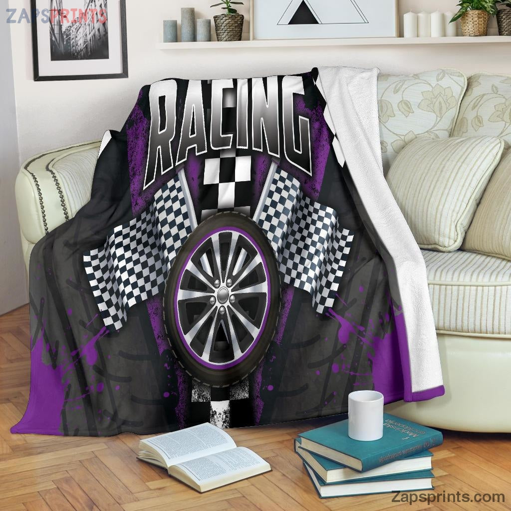 Gift For Racing Lover – Racing Purple Blankets – Gift For Friends